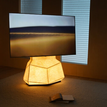 Fanji ridgeline|wuyu tv stand with lighting floor-standing art bracket living room exhibition hall home tv cabinet wuyu tv stand