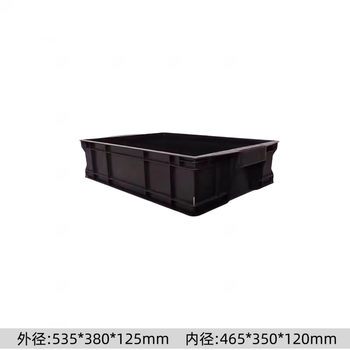 Anti-static turnover box black with lid custom partition eu electronic component parts box conductive plastic frame esd 535*380*125