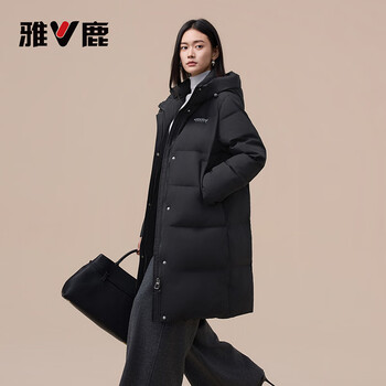 Yalu mid-length down jacket women's 2025 new winter hooded commuting all-match casual fashion thickened warm jacket