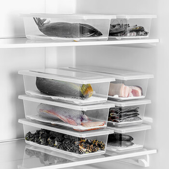 Home katei story japanese fish and shrimp crisper box freezer refrigerator storage box refrigerated storage box food grade organizing box food distribution box fish and shrimp crisper box 2600ml 2-piece set
