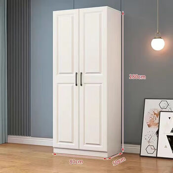Naoiskey european-style wardrobe wooden modern economical double-door wardrobe household simple assembly wardrobe rental room large capacity upstairs in the city self-installation wardrobe board