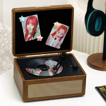 Chengdi cd player music album bluetooth speaker player audio cd portable birthday gift retro brown upgraded magnetic suction + dual speaker sound cavity diaphragm