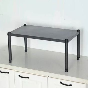 Yusenyi kitchen storage rack desktop cabinet one-level raised storage rack single-layer multifunctional countertop microwave oven length 100 width 35 (painted black) height 30 cm (25 cm under the shelf)