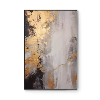 Yusenyi high-end background luxury wall art texture living room decorative painting sofa light floor high-end large size b rich gold aluminum alloy frame art giclee fabric painting canvas-varnish effect 90x140