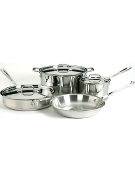 All-clad pan seven-piece copper core five-layer stainless steel induction cooker cookware set imported kitchenware