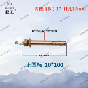 Huili de nanhai qiangzheng national standard expansion screws expansion bolts galvanized explosive screws large national standard m8m10 full box 10*100 (350 pieces)