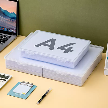 Yusenyi a3 transparent file box 8k sketch paper data painting drawings certificate storage business license certificate a4 collection a3 storage box 1 pack - a4 storage box 1 pack