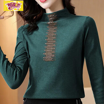 Chu jing 20 german velvet bottoming shirt for women, autumn and winter 2025 new style, versatile, plus velvet, thickened half turtleneck, long sleeves, 3005 coffee color plus velvet xl