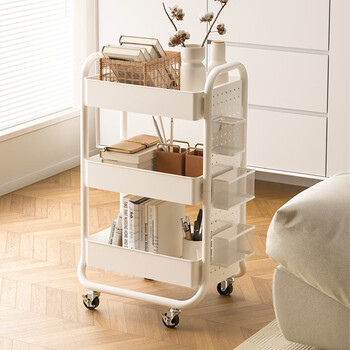 Saitu mobile bookshelf with wheels children's trolley storage rack student book storage shelf bookcase trolley