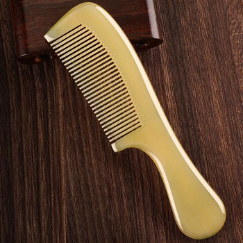 Fat donglai's same horn comb, thickened beef tendon comb, anti-hair loss massage, scalp meridian handleless crescent comb, portable, thickened long-handled horn comb, 1 pack
