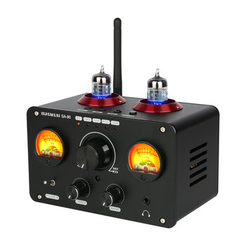 Pj sa-90 bluetooth 5.0 tube tube amplifier fiber optic coaxial ge5725 fever 80w power amplifier black with power supply