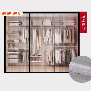 Platinum open wardrobe customized cloakroom sliding door glass door sliding door titanium magnesium aluminum alloy frame changhong glass transparent model 899 yuan / square meter