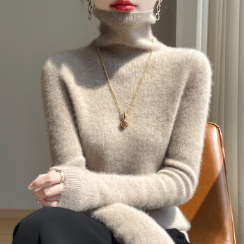 Catman first-line ready-to-wear turtleneck sweater bottoming shirt for women, lazy and high-end 25 years new autumn and winter inner sweater pile collar