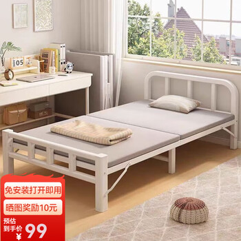 Xingqibao folding bed household single bed adult office lunch break bed 1.2m hard board bed extra bed portable and simple 70cm wide economical + thickened frame