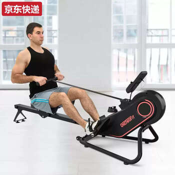 Tkheonetwofit rowing machine home gym trainer magnetically controlled silent smart rowing machine aerobic exercise app black