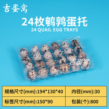 24 pieces disposable plastic quail egg tray packaging gift box shockproof transparent factory direct sale 24 pieces quail egg tray buckle thickened 800 pieces