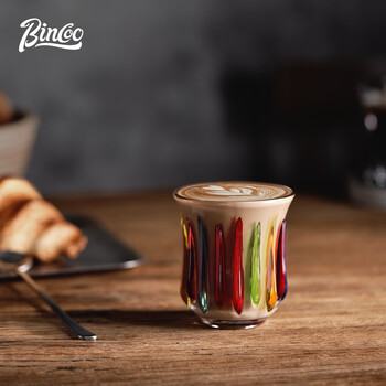 Bincoo hand-brewed coffee glass retro dirty coffee cup australian white cup espresso cup-hand-painted 200ml