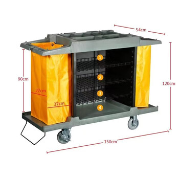 Zanchen bilateral linen truck hotel cleaning truck work truck guest room entrance truck plastic linen truck (four layers)