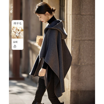 Shangjing woolen coat women's 25th winter new women's clothing relaxed, loose and comfortable retro cloak reversible wool coat women