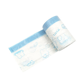 Mengdong drawstring cute cartoon good-looking home kitchen portable thickened garbage bag print 100 drawstring garbage bags 9 pack 1 roll larger and thicker drawstring