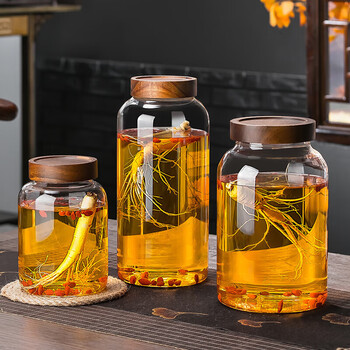 Genas glass wine bottle container sealed jar ginseng medicinal wine green plum and bayberry homemade wine jar pickle jar 3000ml