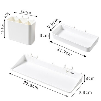 Beyzk hole board shoe wall shelf desk 3.2 round hole accessories spare parts storage box hook 1.6 hole spacing double hook 3-piece set combination a style 1.6 hole center spacing style