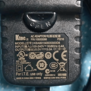Original ktec 5v3a power adapter ksas0150500300d5 power cord transformer