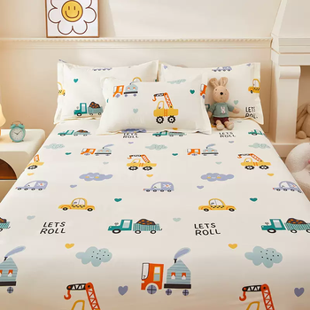 Yusenyi customized children's fitted sheet pure cotton mattress dormitory tatami size upper sheet special lower bunk splicing optional engineering vehicle (100 xinjiang cotton softer and more skin-friendly) single fitted sheet 100x190 (applicable to mattresses up to 39 cm)