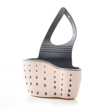 Fat donglai same style drain sink double layer upright sink sponge drain hanging bag pool storage shelf hanging basket water nordic pink