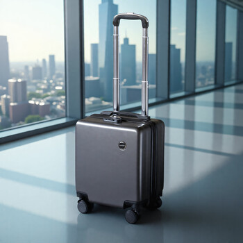 Boarding trolley suitcase 13 inches 14 free checked spring airlines 20x30x40cm small mini suitcase moonstone gray youthful glossy style 14 inches three-section trolley + upgraded high-end lining (20x30x40cm)