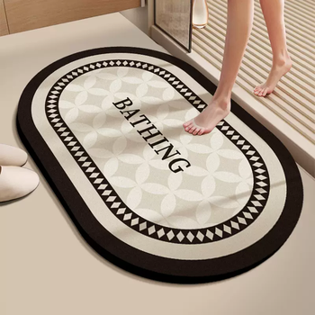Yusenyi belgium darius dressing room floor mat bathroom non-slip water-absorbent toilet diatom mud quick-drying straight edge round rhombus 40x60cm thick 3mm economical model