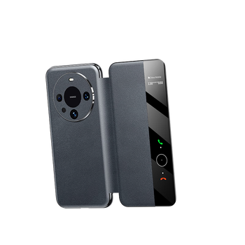 99% new twiceverse suitable for huawei mate60pro mobile phone case, genuine leather mate60pro+ flip-up smart window, sleep-free flip-free answering, business protective case for men and women