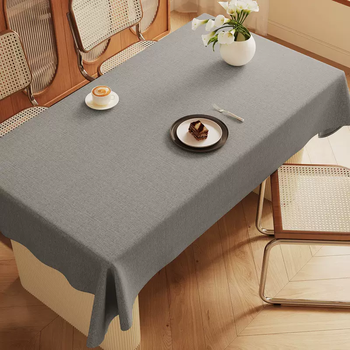 Yusenyi solid color waterproof tablecloth cotton and linen fabric art thickened chinese tablecloth retro coffee table cover rectangular household tablecloth light gray bodhi imitation cotton and linen (tea-proof and easy to care) collection and purchase priority delivery + 100x160cm suitable for coffee table desk
