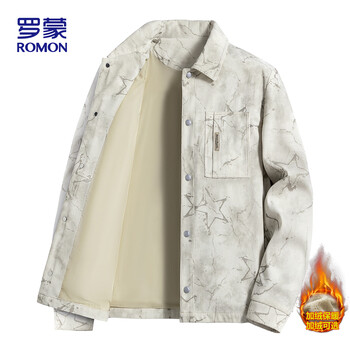 Romon jacket men's autumn and winter trendy corduroy executive jacket men's casual lapel dad men's l31 off-white xl