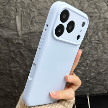Lannizi photo camera button all-inclusive, suitable for apple 17/air mobile phone case, iphone17promax mobile phone case, 17pro protective cover, 16promax liquid silicone, cloud blue, integrated camera button*real liquid silicone, apple 17promax