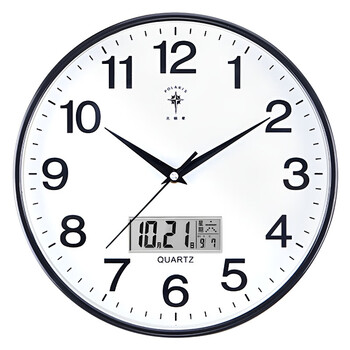 Polaris (polaris) clock wall clock living room home silent clock modern wall-mounted simple wall clock 2025 new quartz clock silent movement calendar model - black 10 inches (diameter 25.5 cm)