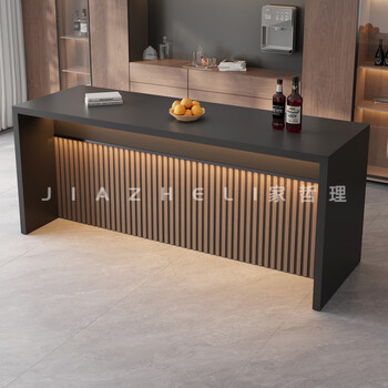 Home philosophy furniture 2025 new bar table home living room partition open western kitchen integrated bar light luxury high-end bar table flagship version 2.2 meters light strip - grille baffle style (with storage cabinet)