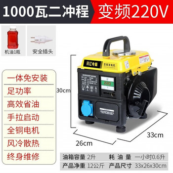 Pupan germany imported japanese small gasoline generator household single-phase 220v mini outdoor camping emergency 1kw234 1000w hand-start frequency conversion (two-stroke)
