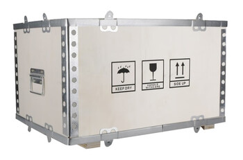 Customized fumigation-free buckle export packaging wooden box aviation logistics packaging domestic logistics plywood steel belt wooden box 10mm