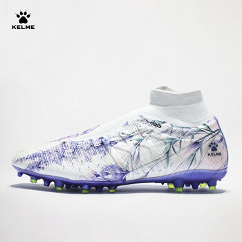 Kelme football shoes men's adult high-top lightning 3.0 mg short spike shock-absorbing game training shoes white and purple 41
