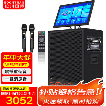 Songchuan international sv5 outdoor mobile trolley karaoke bluetooth speaker charging square dance mobile stage with wireless microphone 12-inch high power + dual u-segment bel canto microphones two pieces