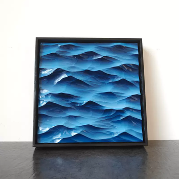 Yusenyi small square hanging painting cabinet side decoration painting paste bookshelf desktop ornaments sea stone bedroom living room decoration shape 10 black frame other square sizes other types independent