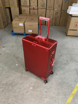 Large-capacity 28-inch all-aluminum-magnesium alloy suitcase, enlarged and thickened all-metal trolley case 303, 234-inch password box, red all-aluminum-magnesium alloy (retro right-angle model) - weixia 28 inches