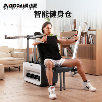 Aidopa rowing machine home intelligent adjustment fitness equipment indoor sports 16-speed adjustment back high pull-down dark gray gray plus white