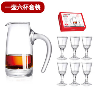 Just life liquor dispenser decanter set glass sake liquor liquor cup wine cup divider wine jug set one pot 6 cups