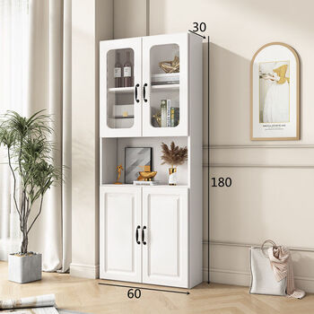 Yunbin guangdong foshan sideboard multi-functional living room bookcase wine cabinet storage cabinet combination wall cabinet corner cabinet tea cabinet 2-door white package installation