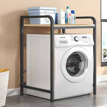 Tangji washing machine storage rack bathroom balcony floor storage rack household bathroom supplies storage rack black one layer
