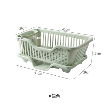 Yusenyi kitchen countertop dish rack dish rack drain basket storage rack plastic household dishware storage box dish drain rack green drain basket
