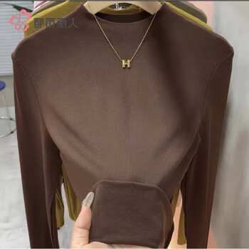 Urban beauty half turtleneck bottoming shirt for women with western style 2025 new autumn and winter versatile inner wear with high-end slim knitted top