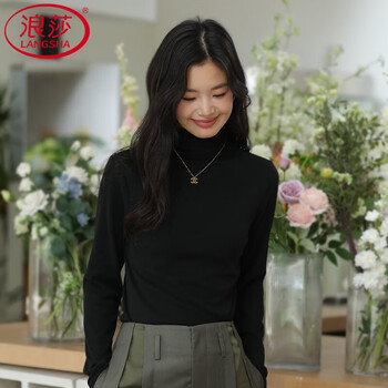 Langsha turtleneck bottoming shirt for women, korean style bottoming top, high-end long-sleeved autumn inner and outer wear, fashionable women's autumn clothing